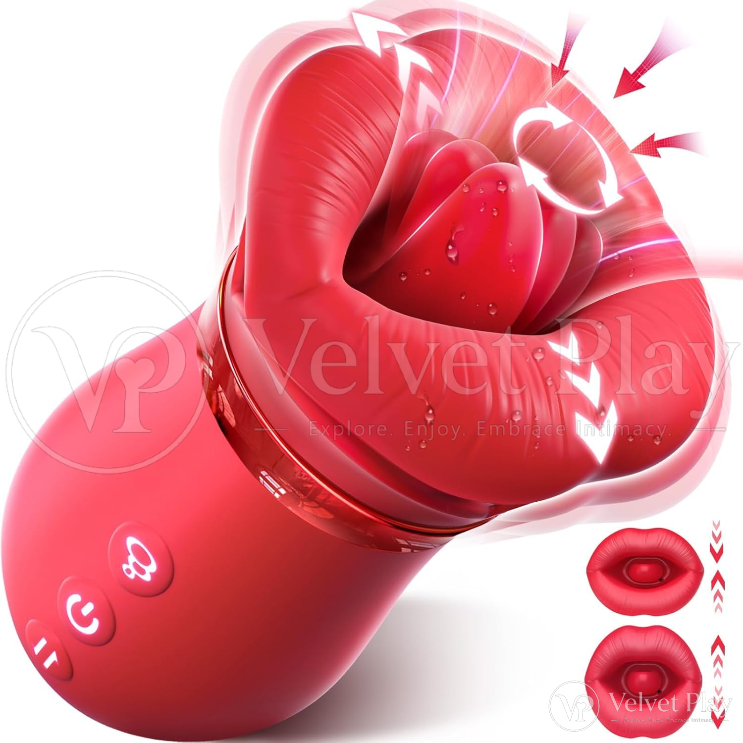360° flexible Tongue 4IN1 Mouth Sucking Rose Vibrator