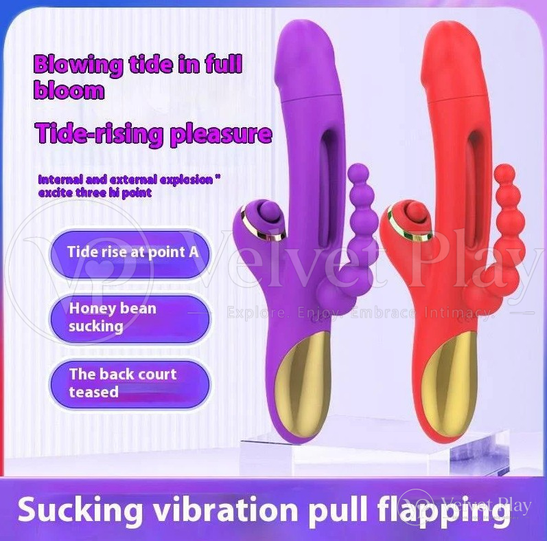 3IN1 A Purple Clitoral Rabbit Flapping Tapping Vibrator