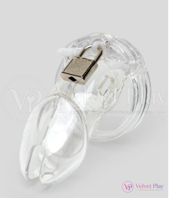 3inch Clear Chastity Cage with Secure Lock for Male