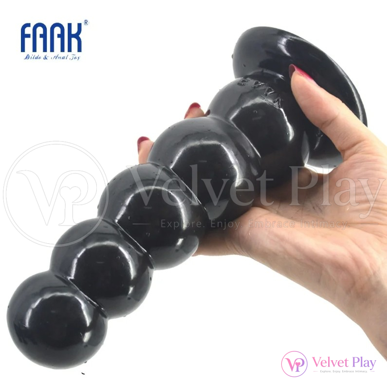 5 Anal Balls Beaded Large Size Black Anal Buttplug 