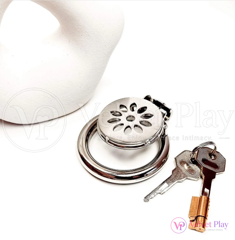 Flat Ultra Shallow Design Chastity Cage Stainless Steel