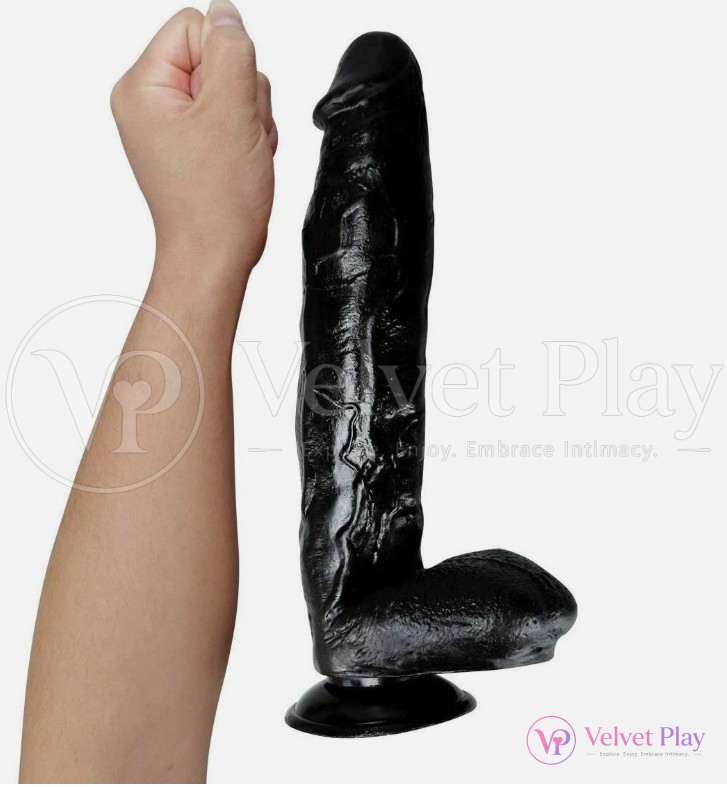 Ku Kum 12 Inches Big Black Silicone Penis Dildo India