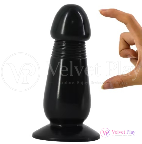 Mushroom Head Black Anal Dildo Shape Dong For Couple 