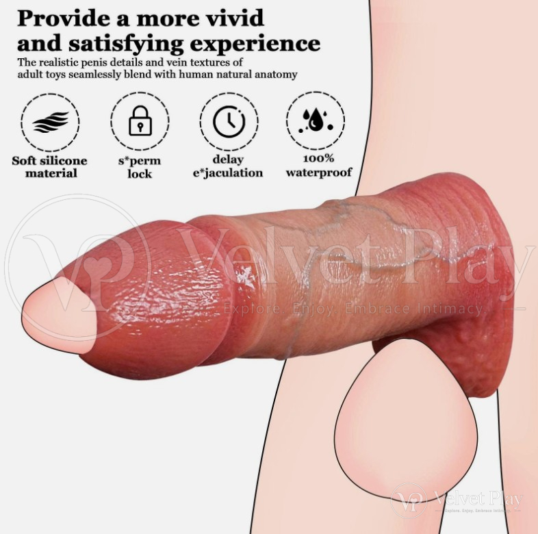 New Open Ended Glans Realistic Penis Sleeve For Men 