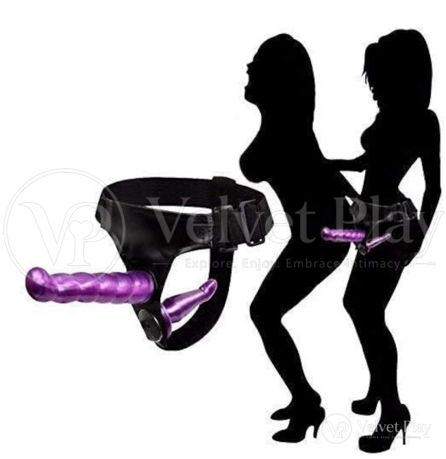 Purple Wearable Realistic Penis With 2 Removable Dildo For Lesbian 