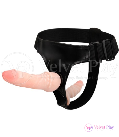 Realistic Double Dildo Strap-On Harness -6.5 Inch & 4.1 Inch Dual Design