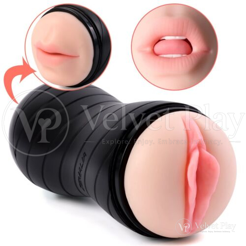 Realistic Vagina and Mouth with Tongue Pussy Stroker