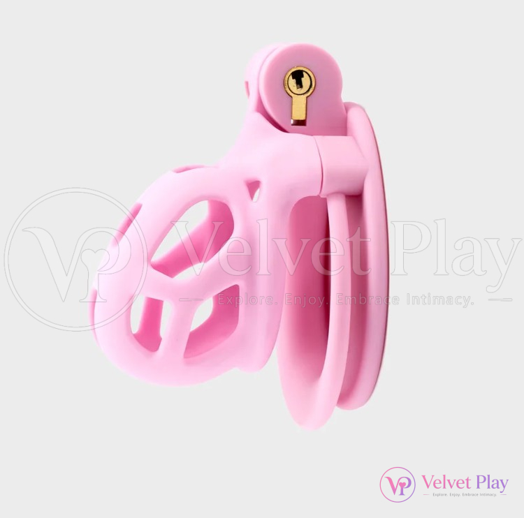 Ultra Short NUB Size Male Chastity Device Set Pink 