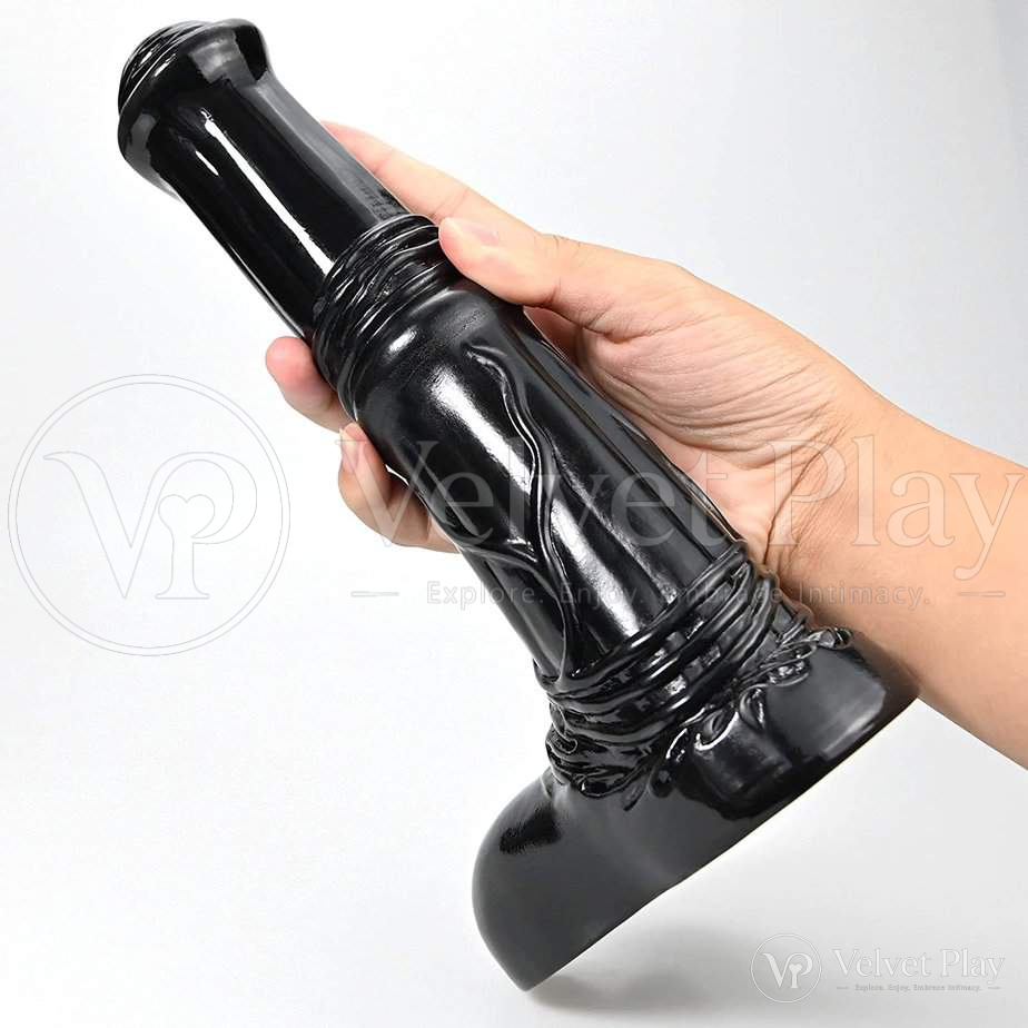 XL Black Horse Realistic Silicone Penis Dildo For Couple 
